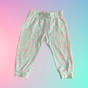 OkieDokie Light Blue W/ pink polkadot Sweatpants SIZE 9MO 😍😍